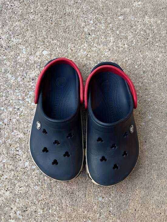 Crocs Other - Crocs Disney Mickey Mouse Crocband Clogs Navy Blue Red Kids Shoes